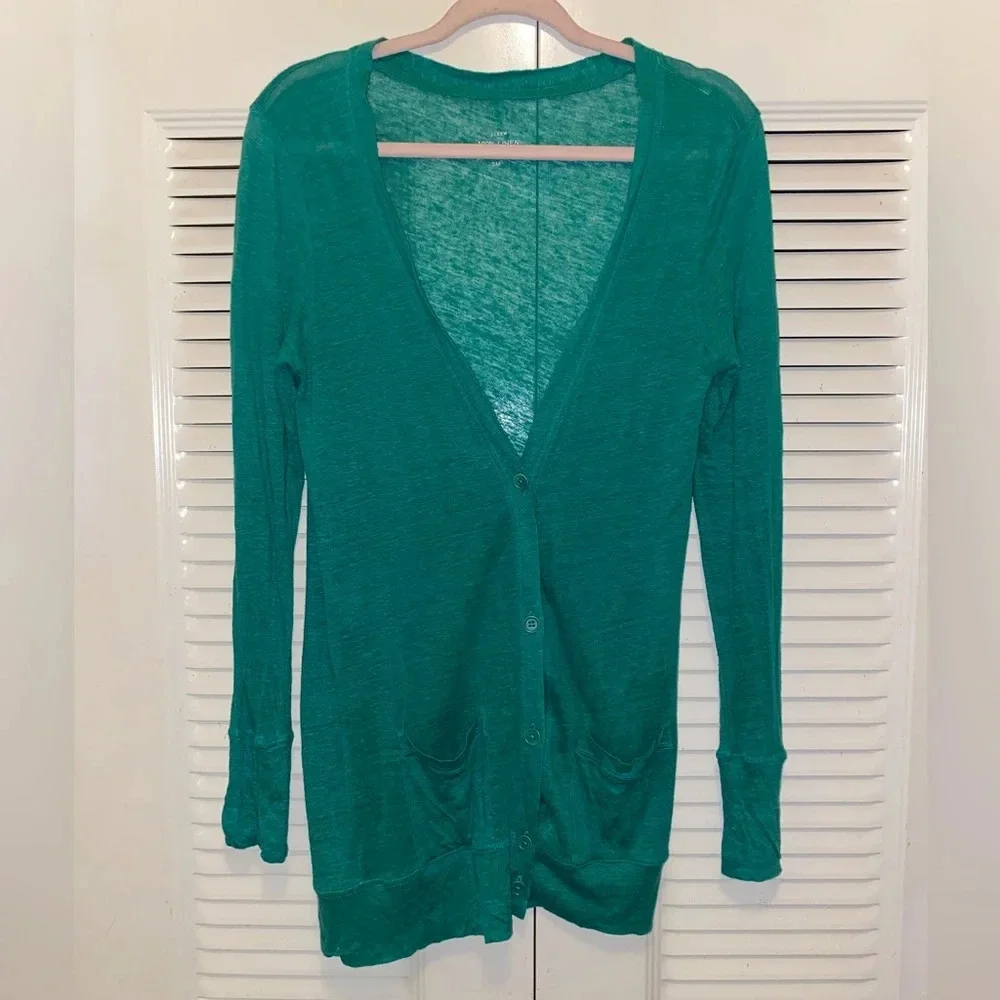 J.Crew Whisper Linen Cardigan